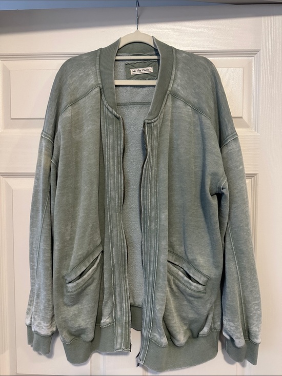 We The Free Jackets & Blazers - We The Free Washed Oversized Sage Green Bomber Jacket